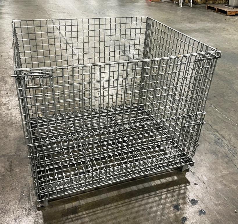 Collapsible & Stackable Wire Baskets, 40x46x36"D inside,